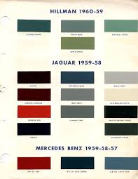 Jaguar Mk2 Paint Colour Chart Jaguar Colors Paint Color