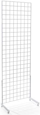 white gridwall l base stands with