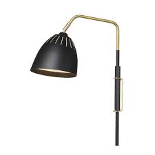 Lean Wall Lamp Cord Brass Black Orsjo Belysning Royaldesign