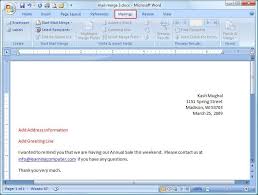 microsoft word mailings tab