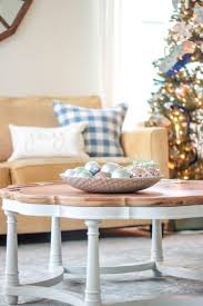 If you have a round table, i suggest going with a square or rectangular tray. Blue And Sage Green Christmas Tree Delightfully Noted