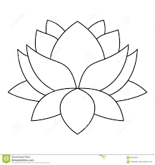 Lotus Flower Icon Outline Style Stock