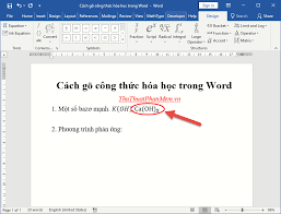how to type chemical formulas in word