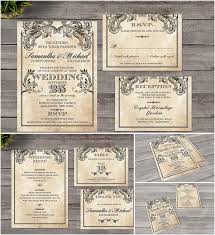 vine wedding invitation victorian