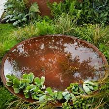 adezz corten steel water bowl d120cm x