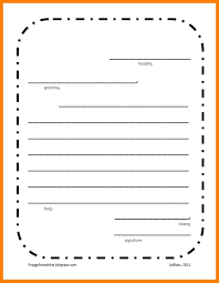 Friendly Letter Template 2nd Grade Printable Free For First