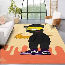 the bart simpson nike cool area rug for