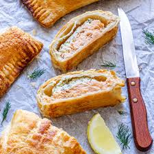 salmon in puff pastry recipe happy