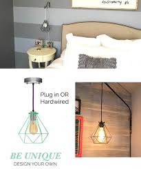 Plug In Bedside Pendant Light Diamond Cage Modern Pendant Etsy
