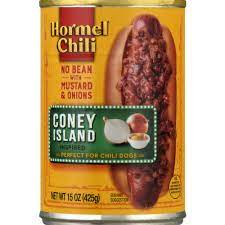 hormel chili no bean coney island