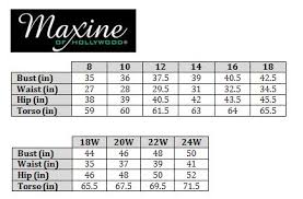 Reasonable Maxine Swimwear Size Chart 2019