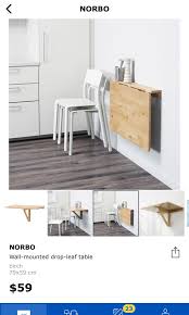 Ikea Norbo Drop Leaf Table Furniture
