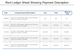 Rent Ledger Sheet Showing Payment Description Presentation