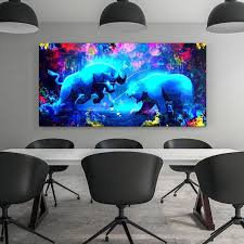 Bull Vs Bear Wall Art Canvas Print