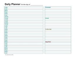 Printable Blank Daily Schedule Template Hourly Form Download