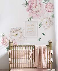 Decalmile stickers can be directly applied to the walls, ceramics, glass, window, furniture, mirror, car.any flat smooth surfaces give your room a great new look and change the personality of room. Peony Flower Wall Stickers Simple Shapes Baby Girl Room Girl Nursery Room Flower Wall Stickers