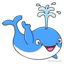 free posing blue whale cartoon image