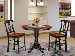 Fiorella counter height solid wood dining table. Trke3 Blk W 3 Pc Pub Table Set Small Kitchen Table And 2 Counter Height Stool East West Furniture