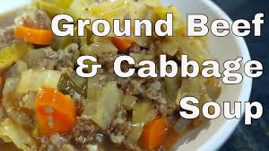 Hamburger and cabbage team up with kidney beans to create a filling, healthy meal for your family. Ground Beef And Cabbage Soup Recipe Youtube
