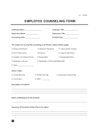 free employee counseling form pdf