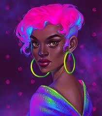 Stylish Neon Portrait In Procreate
