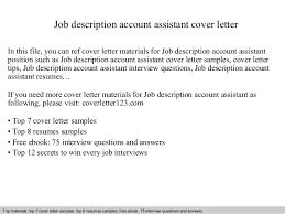 Job Description Account Assistant Cover Letter