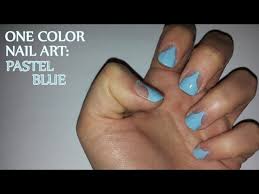 one color nail art pastel blue you
