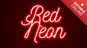 red neon 3d text text effect generator