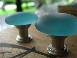2 aqua blue sea glass inspired vintage