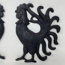 Metal Rooster Wall Hangings Farmhouse