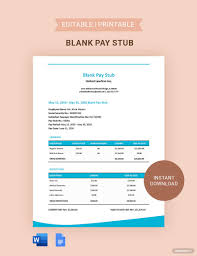 free blank pay stub template
