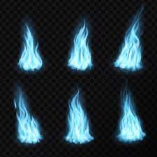 Vector Gas Realistic Blue Fire Flames