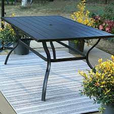 Patio Metal 6 Person Dining Table Slate