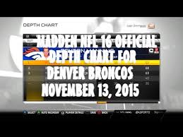 Madden Nfl 16 Official Depth Chart For Denver Broncos 11 13 2015