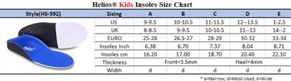 Helios Kids Insoles Orthotic Arch Support For Foot Shape Better Posture Full Length
