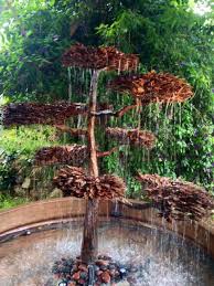 Copper Tree Glass Flower Fountains