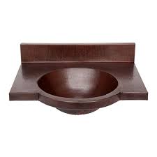 Wall Mount Round Copper Bathroom Sink