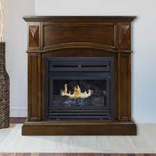 Pleasant Hearth 36 In Propane Compact Cherry Vent Free Fireplace System 20 000 Btu Red