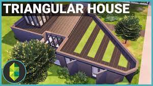 A triangular house or a triangular shaped lot is not ideal feng shui. Modern Triangle House The Sims 4 House Building Youtube