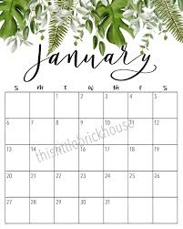 Monthly Calendar 2018 2019 Diy Printable 18 Months Watercolor