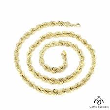 14k yellow gold solid rope chain