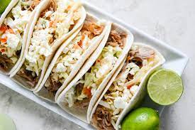 pulled pork tacos with sweet chili slaw
