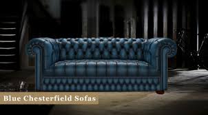 blue chesterfield sofas leather