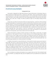 Example Compare And Contrast Essays For College Compare
