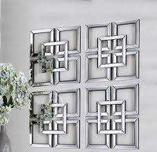 Mirrored Wall Decor Square Beveled Wall
