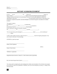 free notary acknowledgment form pdf