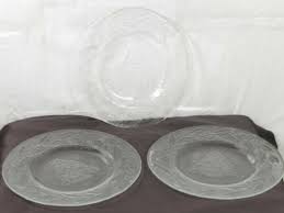 Vintage Clear Glass Dinner Plates 10 5