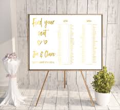 Details About Custom Seating Chart For Wedding Gold Foil Diamond Seating Guest Plan Signage