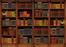 retro wood bookshelf books backdrop