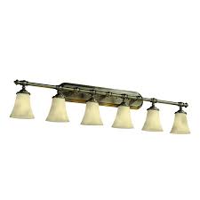 Shop Justice Design Group Clouds Tradition 6 Light Antique Brass Bath Bar Clouds Round Flared Shade Overstock 12805113